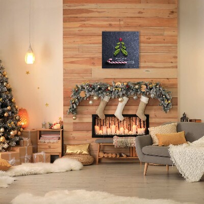 Quadro stampa su tela Albero di Natale astratto Natale Inverno