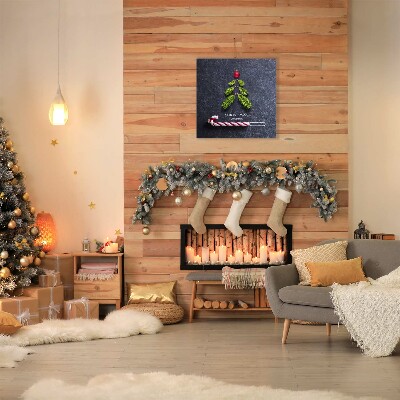 Quadro stampa su tela Albero di Natale astratto Natale Inverno