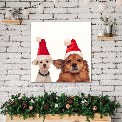 Quadro su tela Cani di Babbo Natale Natale