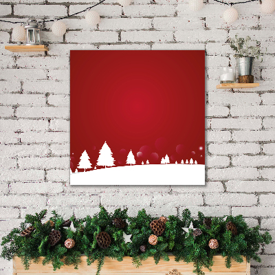 Quadro su tela Albero di Natale Fiocchi di neve festivi