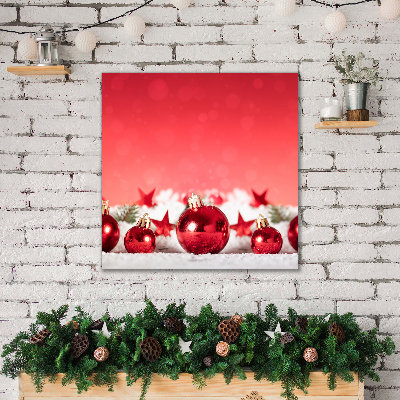 Quadro su tela Regalo di Natale Palle di Natale Neve