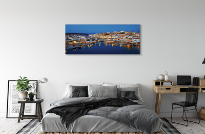 Foto quadro su tela Grecia Coast City Night