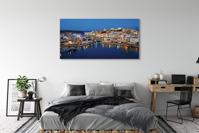 Foto quadro su tela Grecia Coast City Night