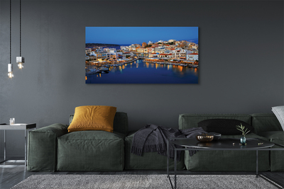 Foto quadro su tela Grecia Coast City Night