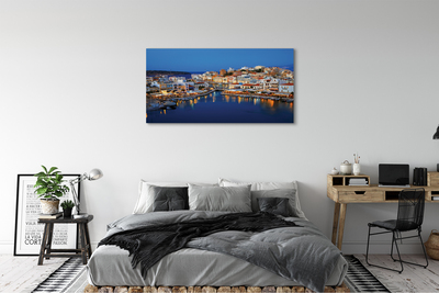 Foto quadro su tela Grecia Coast City Night