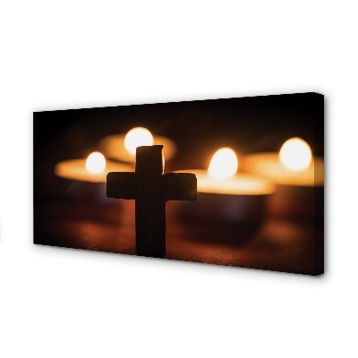 Quadro su tela Croce di candele