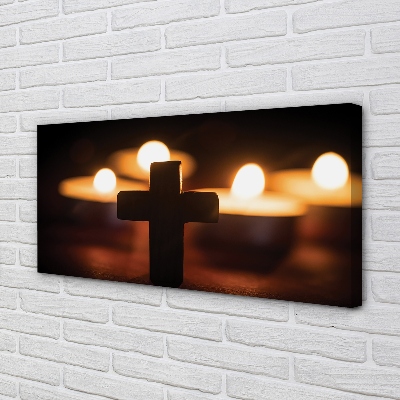 Quadro su tela Croce di candele