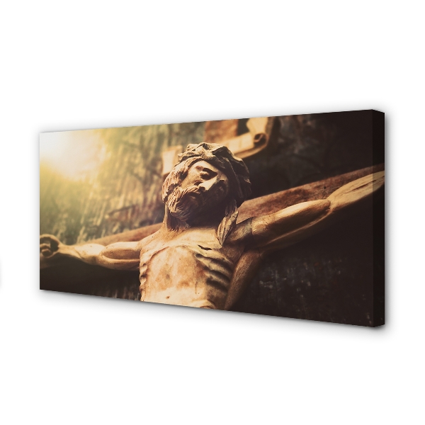 Quadro su tela Gesù di legno