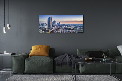 Quadro su tela Varsavia Panorama Skyscrapers Sunrise