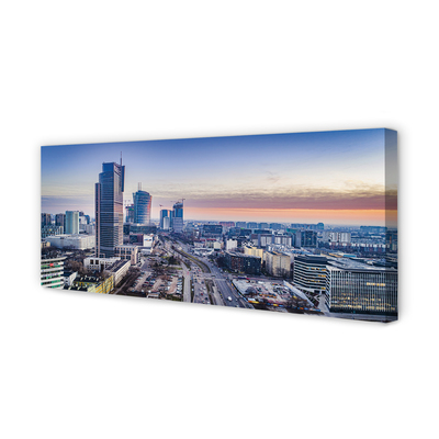 Quadro su tela Varsavia Panorama Skyscrapers Sunrise