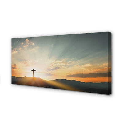 Foto quadro su tela Cross Sun Mountains