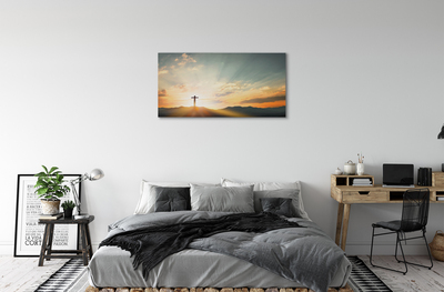 Foto quadro su tela Cross Sun Mountains