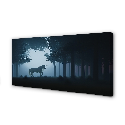 Quadro stampa su tela Forest Night Unicorn