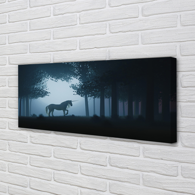 Quadro stampa su tela Forest Night Unicorn