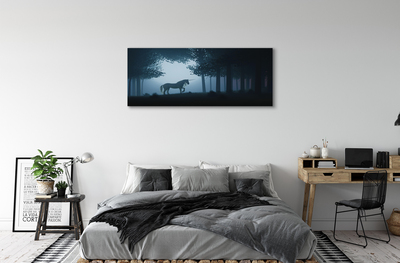 Quadro stampa su tela Forest Night Unicorn