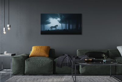 Quadro stampa su tela Forest Night Unicorn