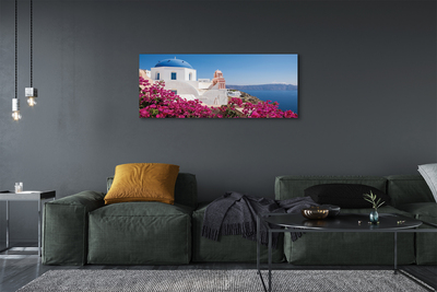 Quadro stampa su tela Edifici marini dei fiori della Grecia