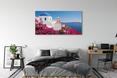 Quadro stampa su tela Edifici marini dei fiori della Grecia