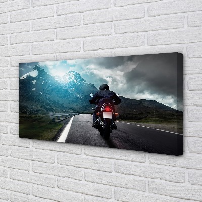 Quadro su tela Motociclista di montagna caro uomo paradiso