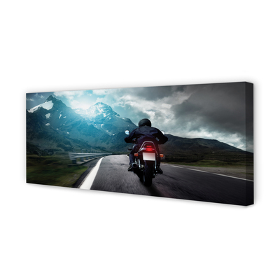 Quadro su tela Motociclista di montagna caro uomo paradiso