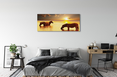 Quadro su tela Tramonto di acqua zebra