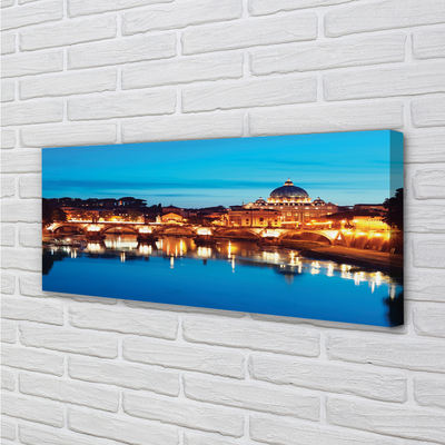 Quadro su tela Rome River Bridges Sunset