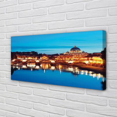 Quadro su tela Rome River Bridges Sunset