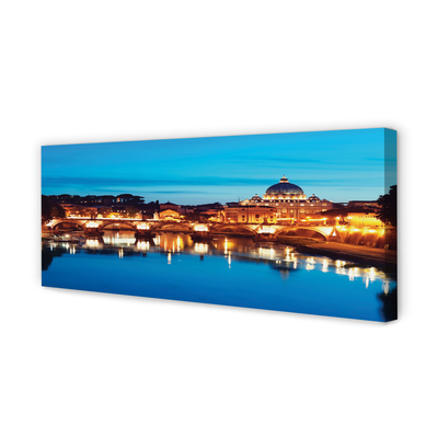 Quadro su tela Rome River Bridges Sunset