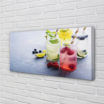 Quadro su tela Cocktail lampone lime limone