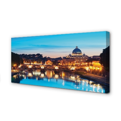 Quadro su tela Bridges di Roma Sunset River