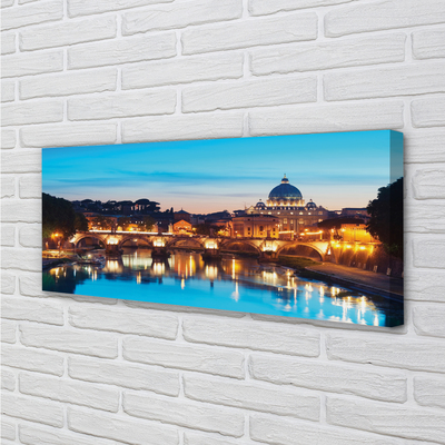 Quadro su tela Bridges di Roma Sunset River