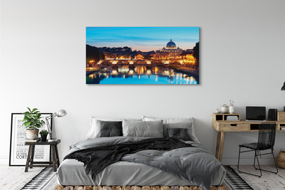 Quadro su tela Bridges di Roma Sunset River