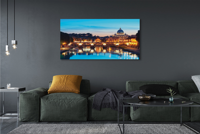 Quadro su tela Bridges di Roma Sunset River