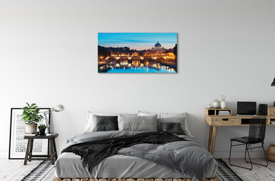 Quadro su tela Bridges di Roma Sunset River