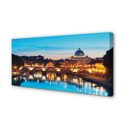 Quadro su tela Bridges di Roma Sunset River