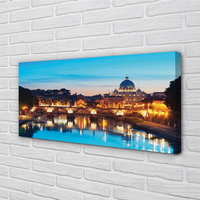 Quadro su tela Bridges di Roma Sunset River