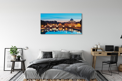 Quadro su tela Bridges di Roma Sunset River