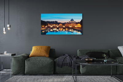 Quadro su tela Bridges di Roma Sunset River