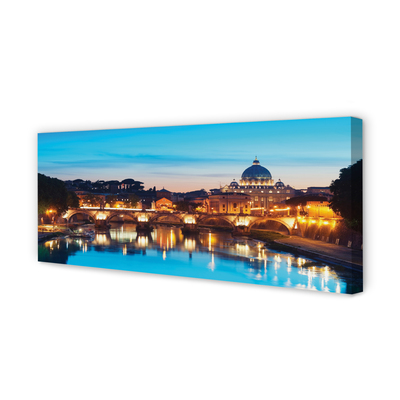 Quadro su tela Bridges di Roma Sunset River