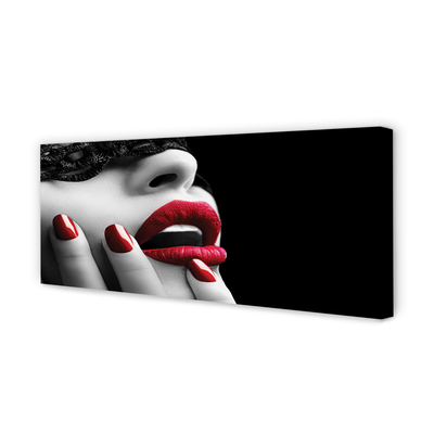 Quadro stampa su tela Woman labbra unghie