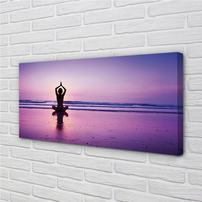 Quadro su tela Woman Sea Yoga