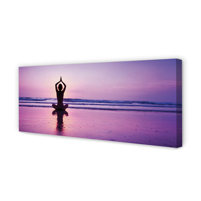 Quadro su tela Woman Sea Yoga