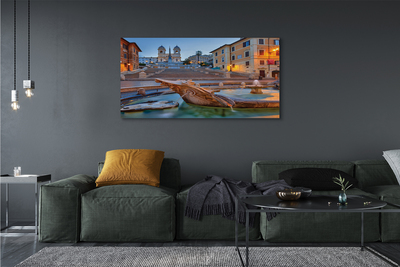 Quadro su tela Roma Sunset Fountain Buildings