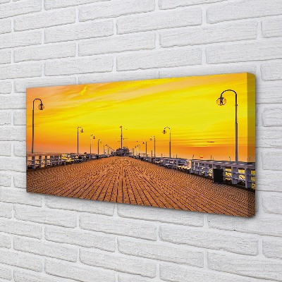 Foto quadro su tela Pier Pier Sunset Sunset Sea
