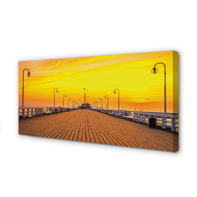 Foto quadro su tela Pier Pier Sunset Sunset Sea