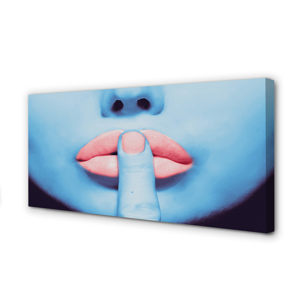 Stampa quadro su tela Labbra della donna neon