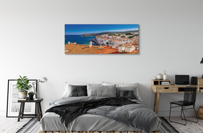 Quadro su tela Montagne del mare della città della Spagna