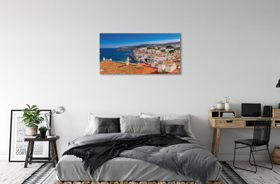 Quadro su tela Montagne del mare della città della Spagna