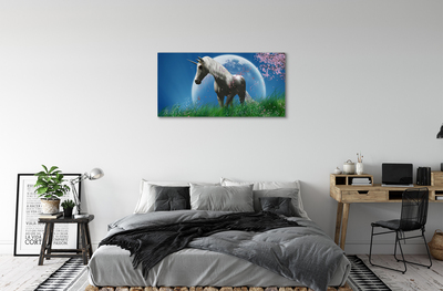 Stampa quadro su tela Campo di luna unicorno
