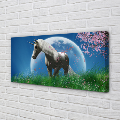Stampa quadro su tela Campo di luna unicorno